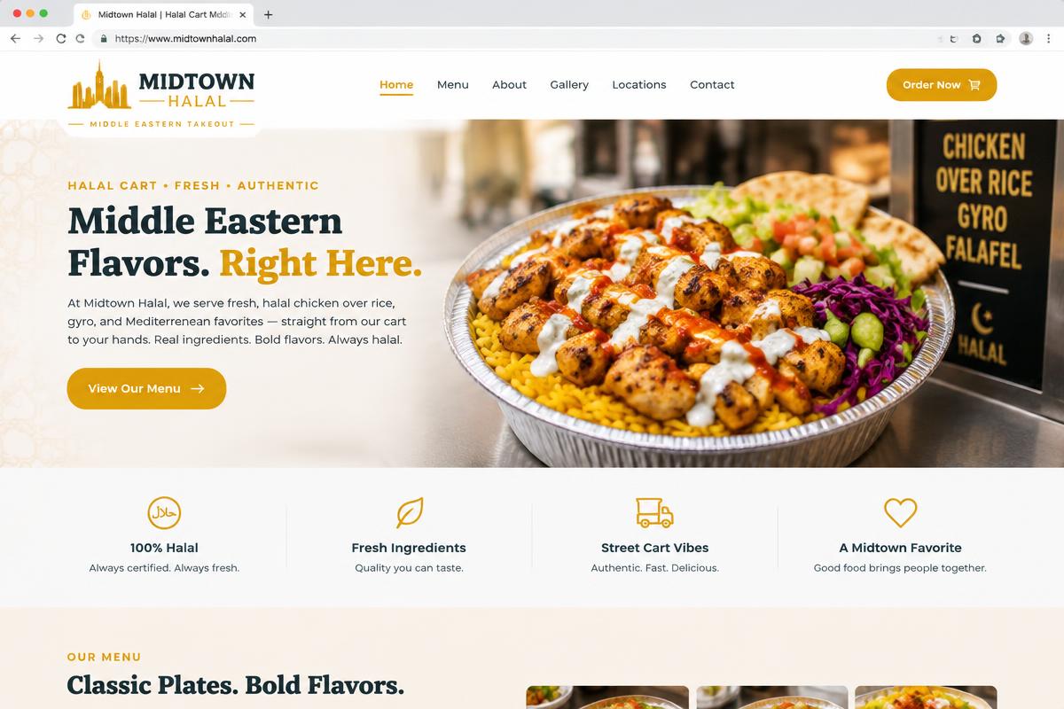 Midtown Halal concept website preview